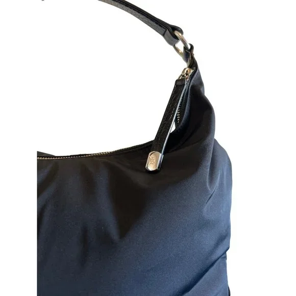 RL RALPH LAUREN Black Nylon Hobo Tote Bag - Picture 9 of 14